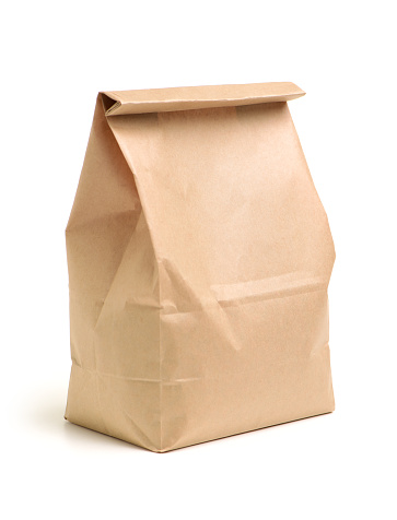 Brown Paper Bag  on white background