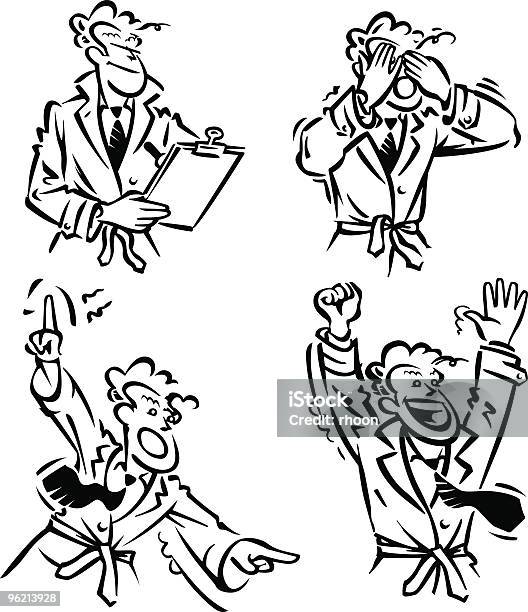 Coach In Action Stock Illustration - Download Image Now - Applauding, Cartoon, Coach