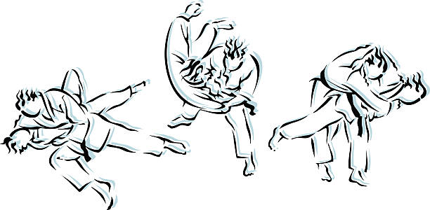 ilustraciones, imágenes clip art, dibujos animados e iconos de stock de macho de judo - judo