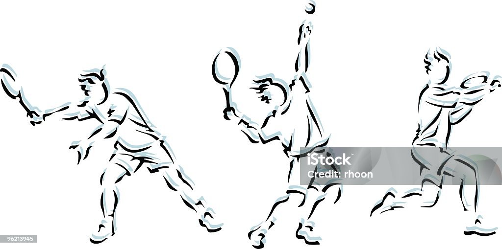 Joueur de Tennis - clipart vectoriel de Coup droit libre de droits