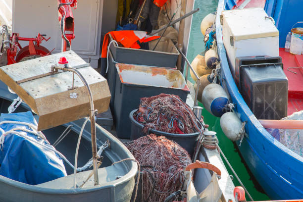 istock Fishing boats moored in habor 962140042