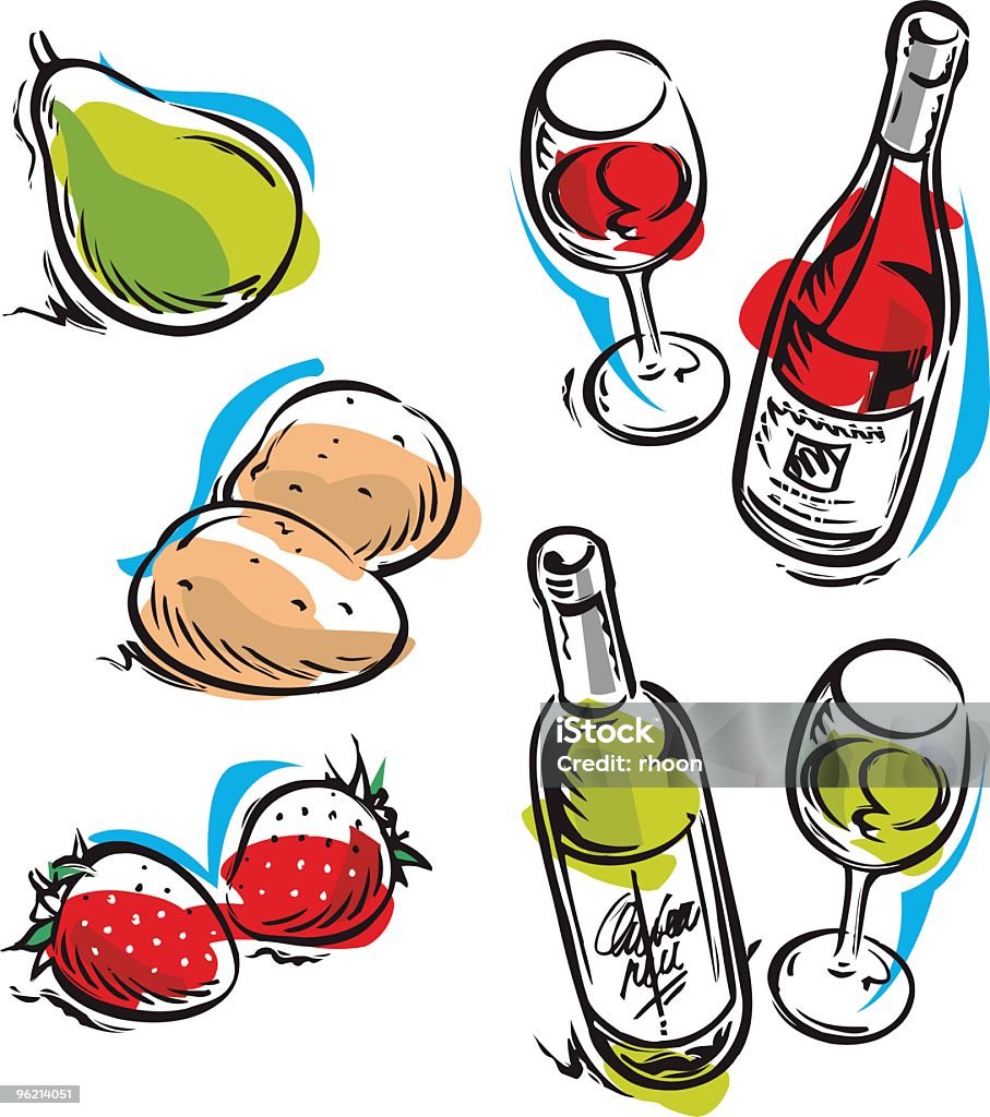 Obst und Wein - Lizenzfrei Birne Vektorgrafik