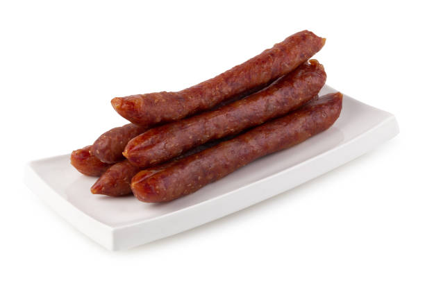 istock Chinese sausage for cook isolated on a white background 962141170