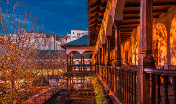 istock Dawn over an old inn,Bucharest,Romania. 962141942