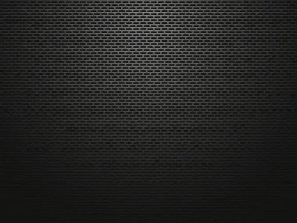 Vector illustration of dark perforated metallic background