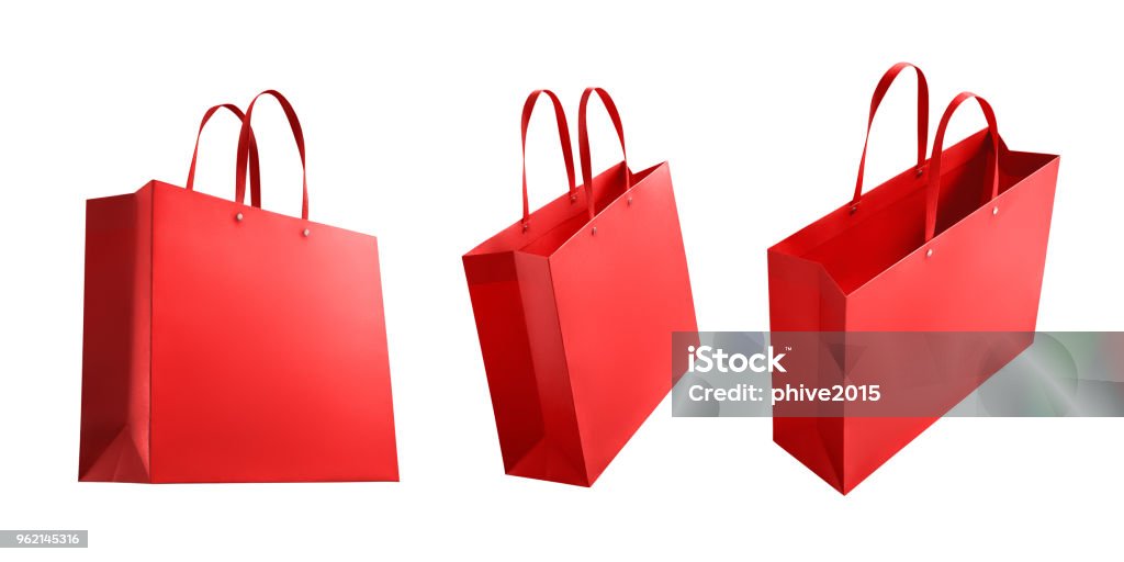 Various type of shopping bags isolated on white background Shopping Bag Stock Photo