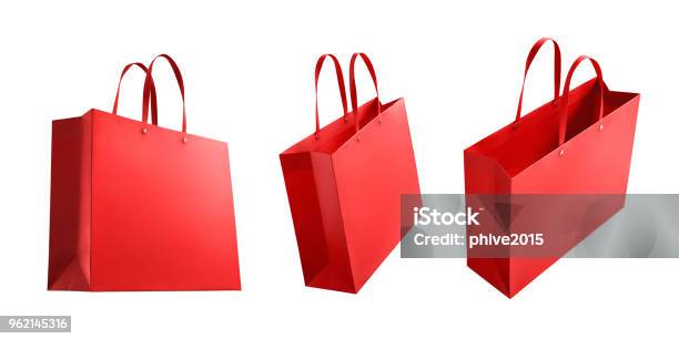 Various Type Of Shopping Bags Isolated On White Background Stock Photo - Download Image Now