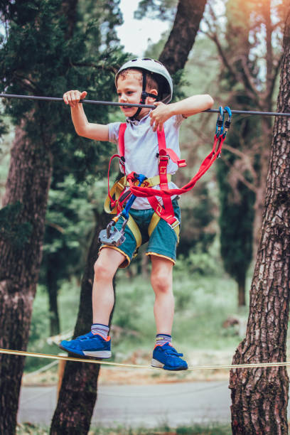 istock Happy boys playing at adventure park on sunny day. 962151664