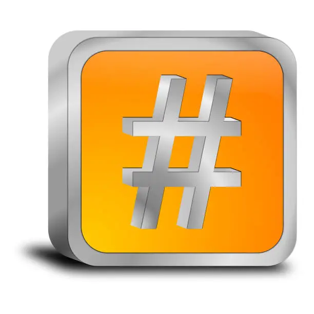 Photo of Hashtag Button - 3D illustration