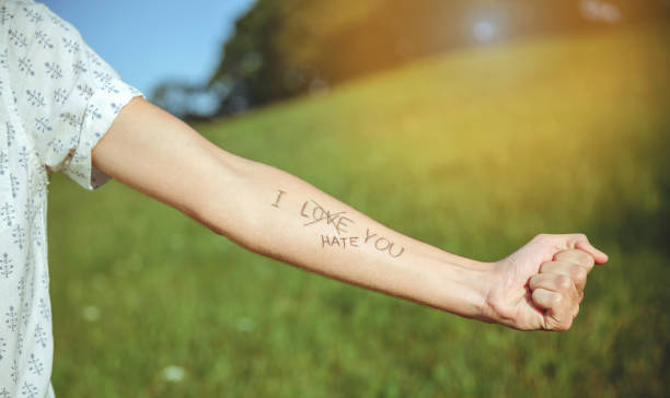 Male Arm With Text I Hate You Written In Skin Stock Photo - Download Image  Now - Dating, Violence, Teenager - iStock