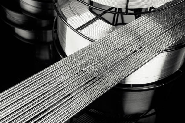 istock Abstract background of stainless welding rods 962156158