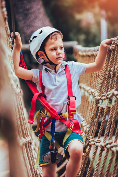 istock Happy boys playing at adventure park on sunny day. 962157248