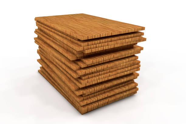 istock Stacked wooden planks on white background 962162266