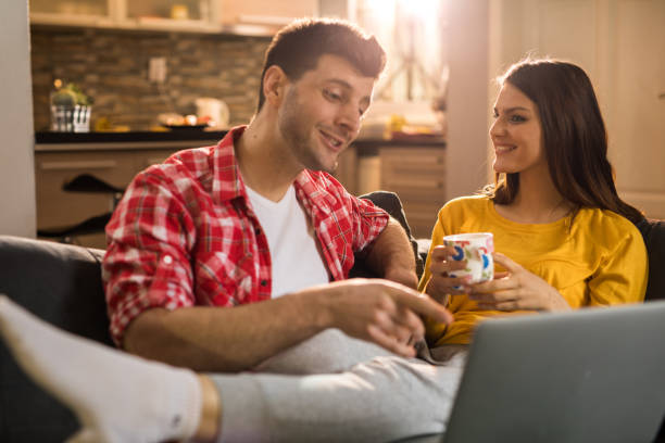 istock Young couple enjoying at home 962162916