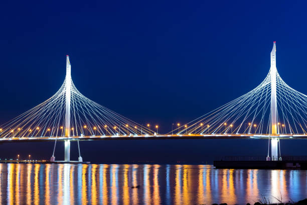 istock Cable-stayed bridge of Western high-speed diameter 962163210
