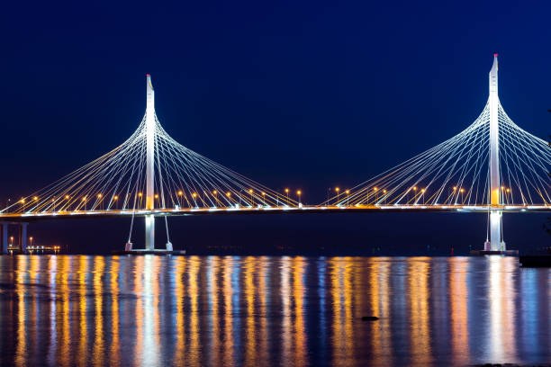 istock Cable-stayed bridge of Western high-speed diameter 962163216