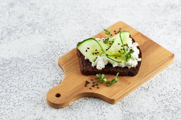 istock Toasts with ricotta, cucumber and black sesame 962163698