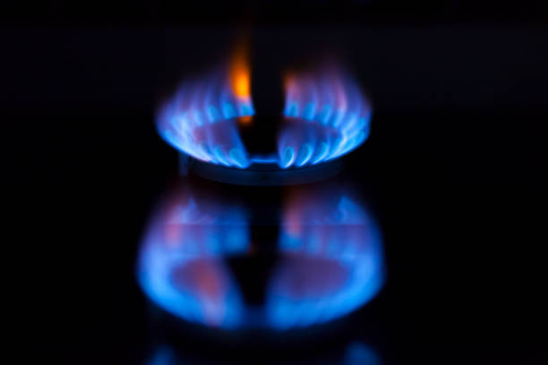 Flames of gas stove