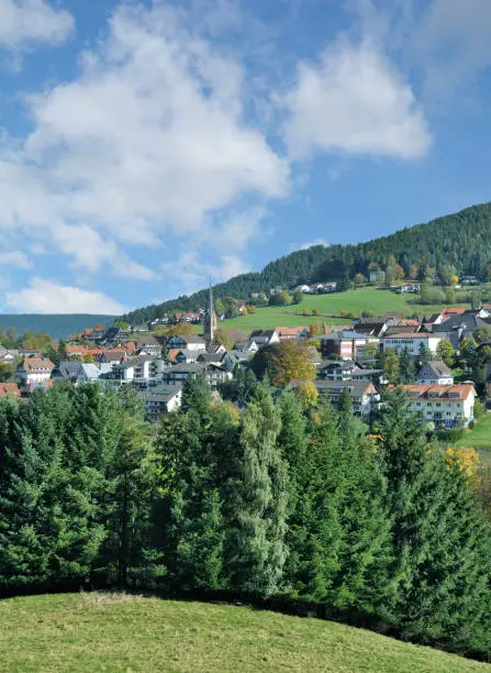 popular Village of Baiersbronn in black Forest near Freudenstadt,Baden-Württemberg,Germany