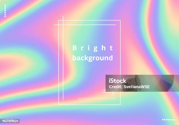 Background With Holographic Effect Stock Illustration - Download Image Now - Hologram, Holographic, Rainbow