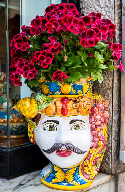 istock Typical ceramics, flower vase shaped like a Moorish head 962175092