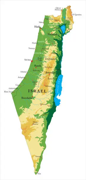 Vector illustration of Israel relief map