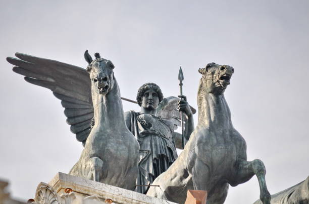 istock Bronze statue of Winged Victory on Vittoriano Emanuele Monument 962180350
