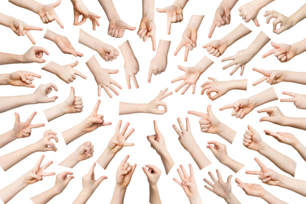 istock Set of child hands showing symbols 962180454