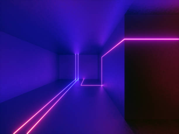 Skyldig Anonym røveri 3d Render Neon Lights Room Indoor Virtual Reality Glowing Lines Abstract  Psychedelic Background Ultraviolet Vibrant Colors Stock Photo - Download  Image Now - iStock