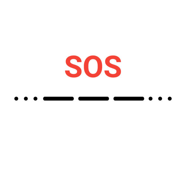 современный логотип с линиями и точками на белом фоне - sos stock illustrations