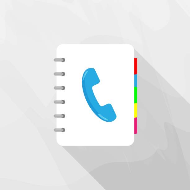 Phone book. Vector icon of a notebook for recording telephone numbers. Phone book. Vector icon of a notebook for recording phone numbers on a marble background
Layers grouped for easy editing illustration. 2632 stock illustrations