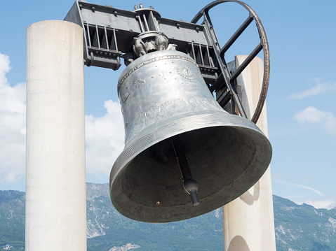 The church bell of a small church by lake of Bracciano photographed on an early winter morning