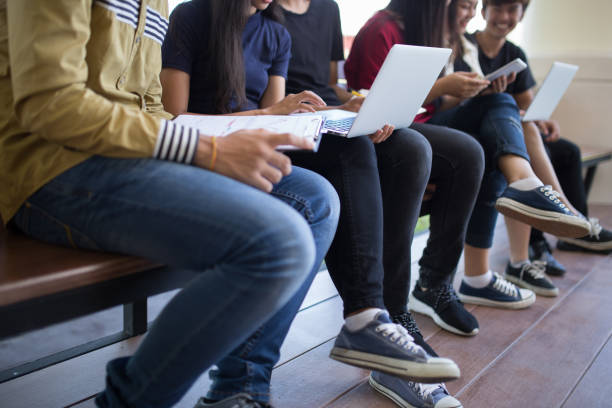 istock Back to school education knowledge college university concept, Students Education Social Media Laptop Tablet, Young people being used computer and tablet, Education and technology concept. 962192088