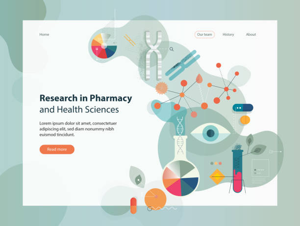 ilustrações, clipart, desenhos animados e ícones de pesquisa em farmácia e ciências da saúde - laboratory research dna molecular structure