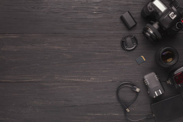 istock Diverse personal equipment for photographer 962199180
