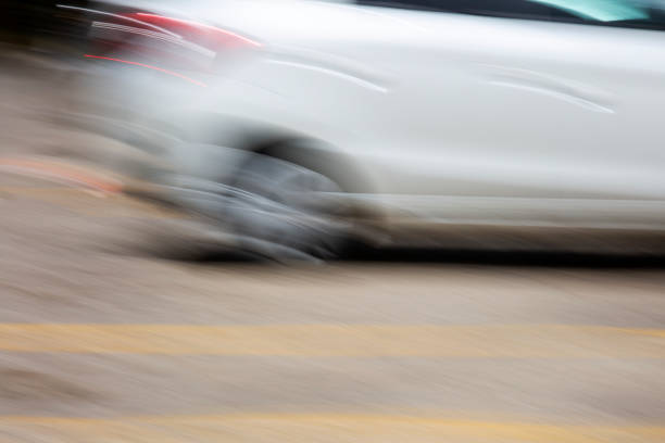 istock Abstract motion blur effect. Car on the road 962203706