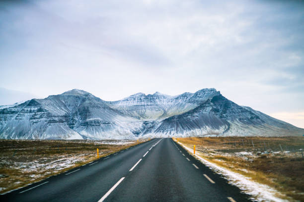Route 1 or Ring Road (Hringvegur) of Iceland stock photo