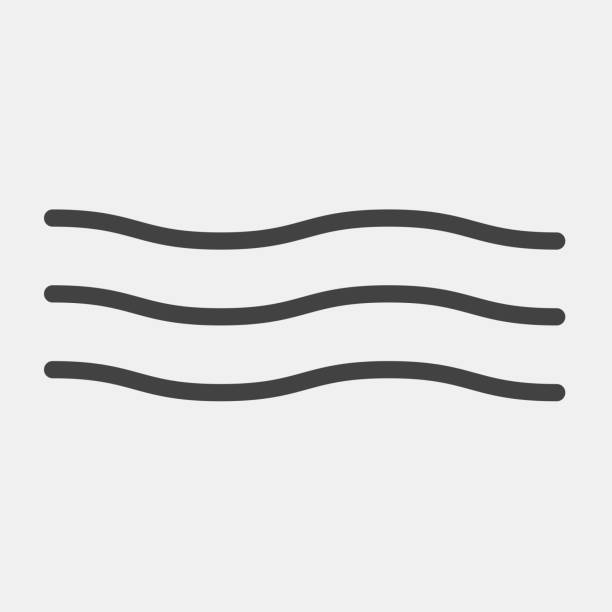 illustrations, cliparts, dessins animés et icônes de trois vagues vector icon. symbole de l’eau de mer. le symbole d’une onde sonore. design minimaliste. - 2657