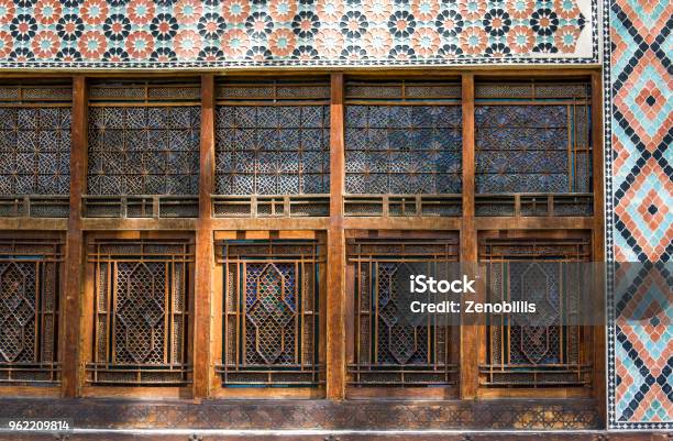 Details Of Decoration Of Facade Of The Palace Of Sheki Khans In Sheki Azerbaijan Stock Photo - Download Image Now