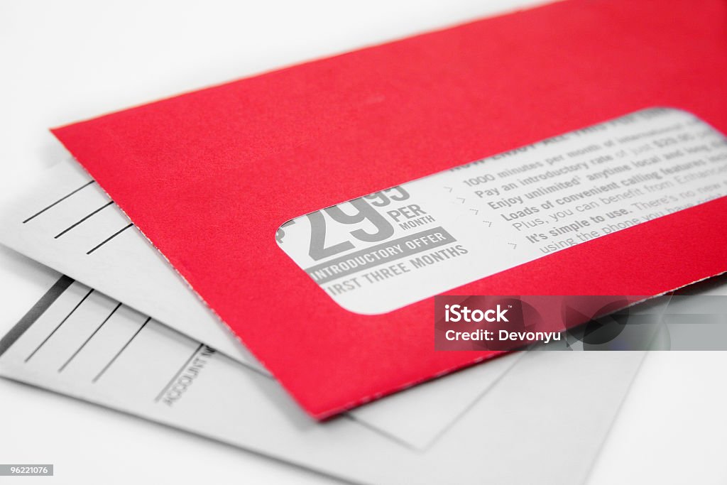 Rouge enveloppe la publicité - Photo de Affaires libre de droits