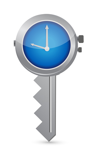 Clock-Key. Concept of Successful time management illustration design