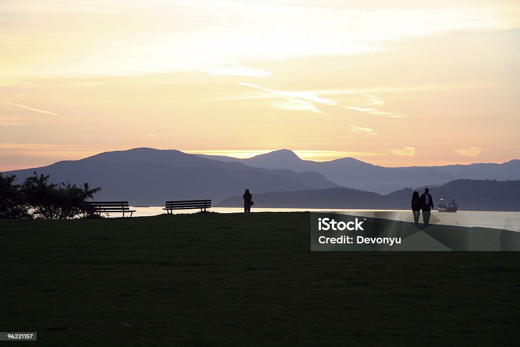 Pôr do sol na praia em vancouver - Foto de stock de AC royalty-free