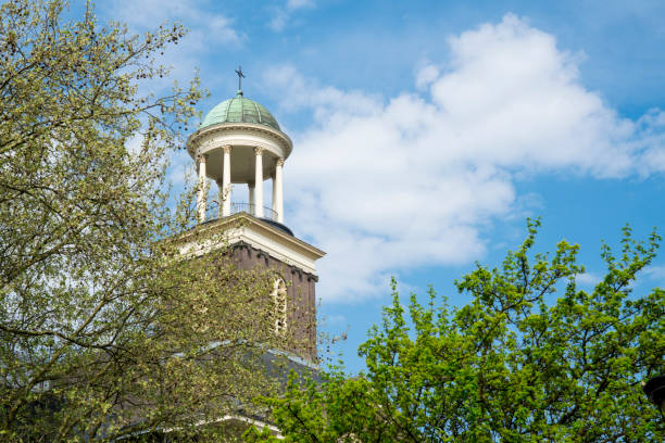 istock church in Utrecht, The Netherlands, against blue cloudy sky 962215866