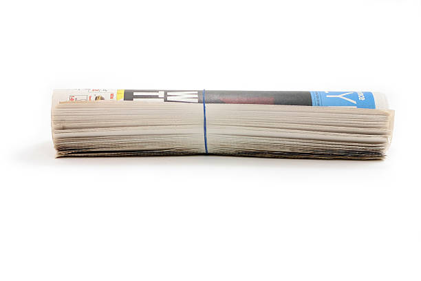 Blank newspaper on white background.