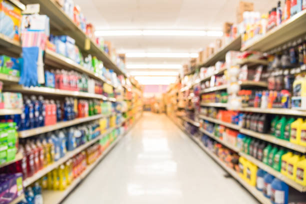 istock Abstract blurred laundry products at grocery store in USA 962230400