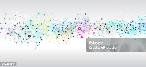 Abstract Network Background Stock Illustration - Download Image Now - Connection, Backgrounds, Data