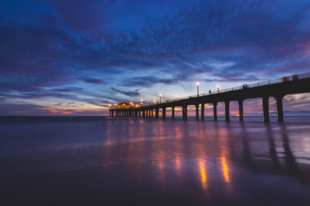 istock Gorgeous Manhattan Beach Pier After Sunset 962236388