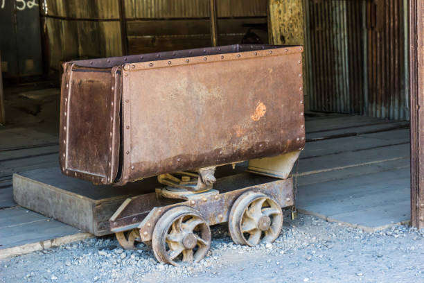 Vintage Rusty Ore Cart Once Used In Mining Operations