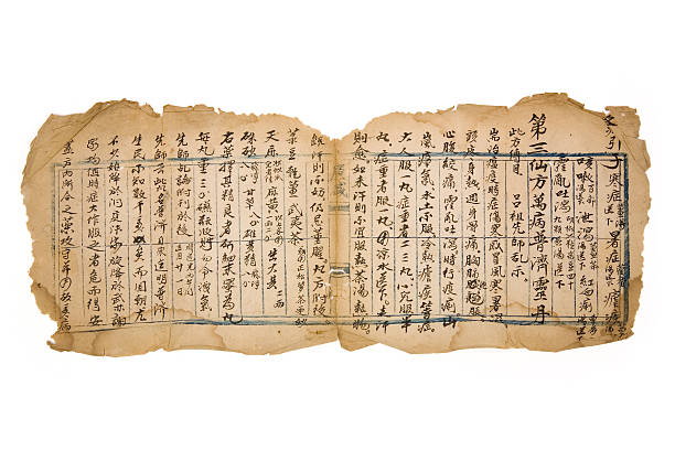 앤틱형 중국 프리스크립션 - chinese medicine medicine ancient herbal medicine 뉴스 사진 이미지