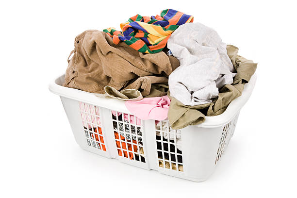 istock laundry basket and dirty clothing 96224904